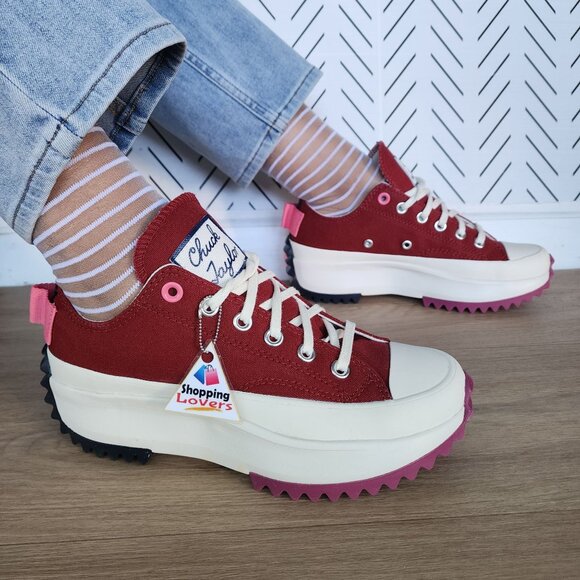 ❤️Converse Run Star Hike Platform Color Pop Sz 7 Women Shoes Sneaker Red A14272C - Picture 2 of 11